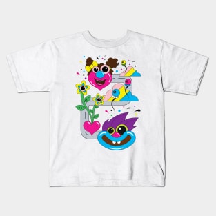 Boy and girl funny illustration Kids T-Shirt